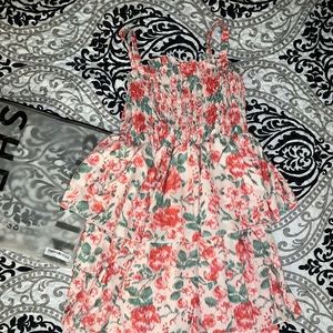 Shein floral print ruffle hem cami dress